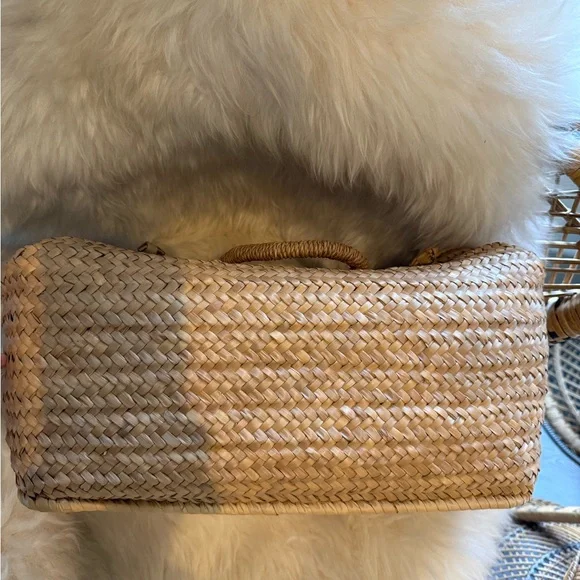 1960s Mid Century Seashell Embellished Woven Tote / Beach Bag Rare Find! - Picture 5 of 16